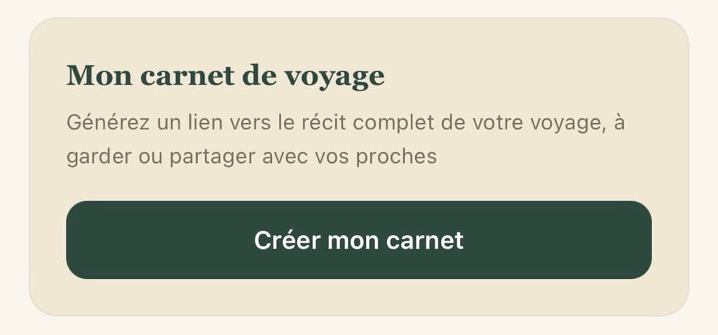 La card du carnet de voyage