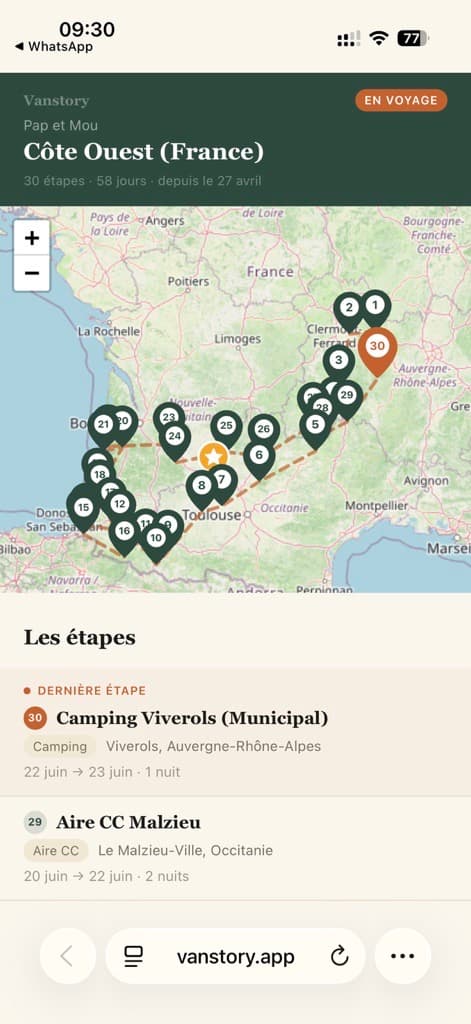 La carte de suivi vue par vos proches