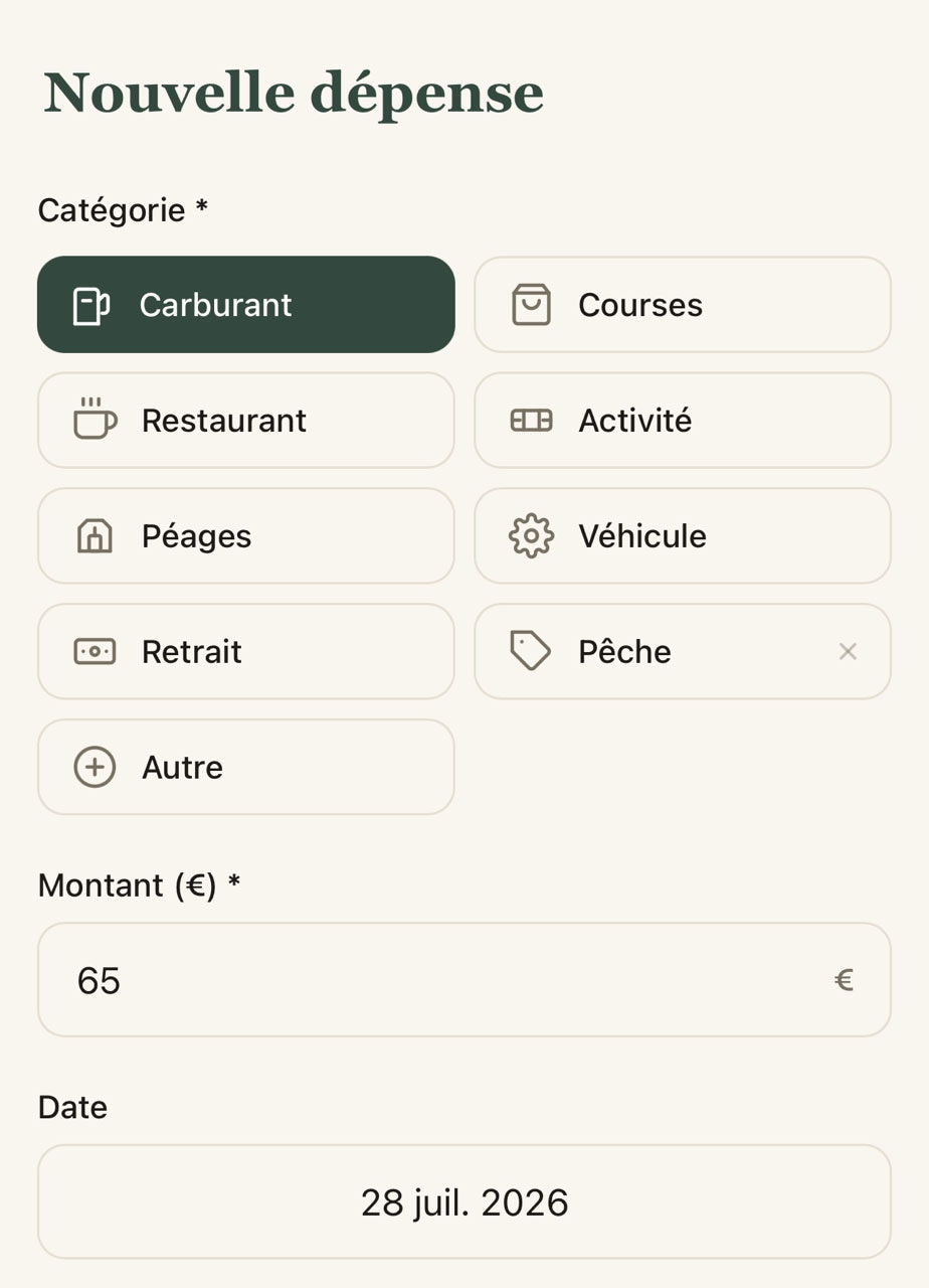 Ajouter une dépense en quelques secondes