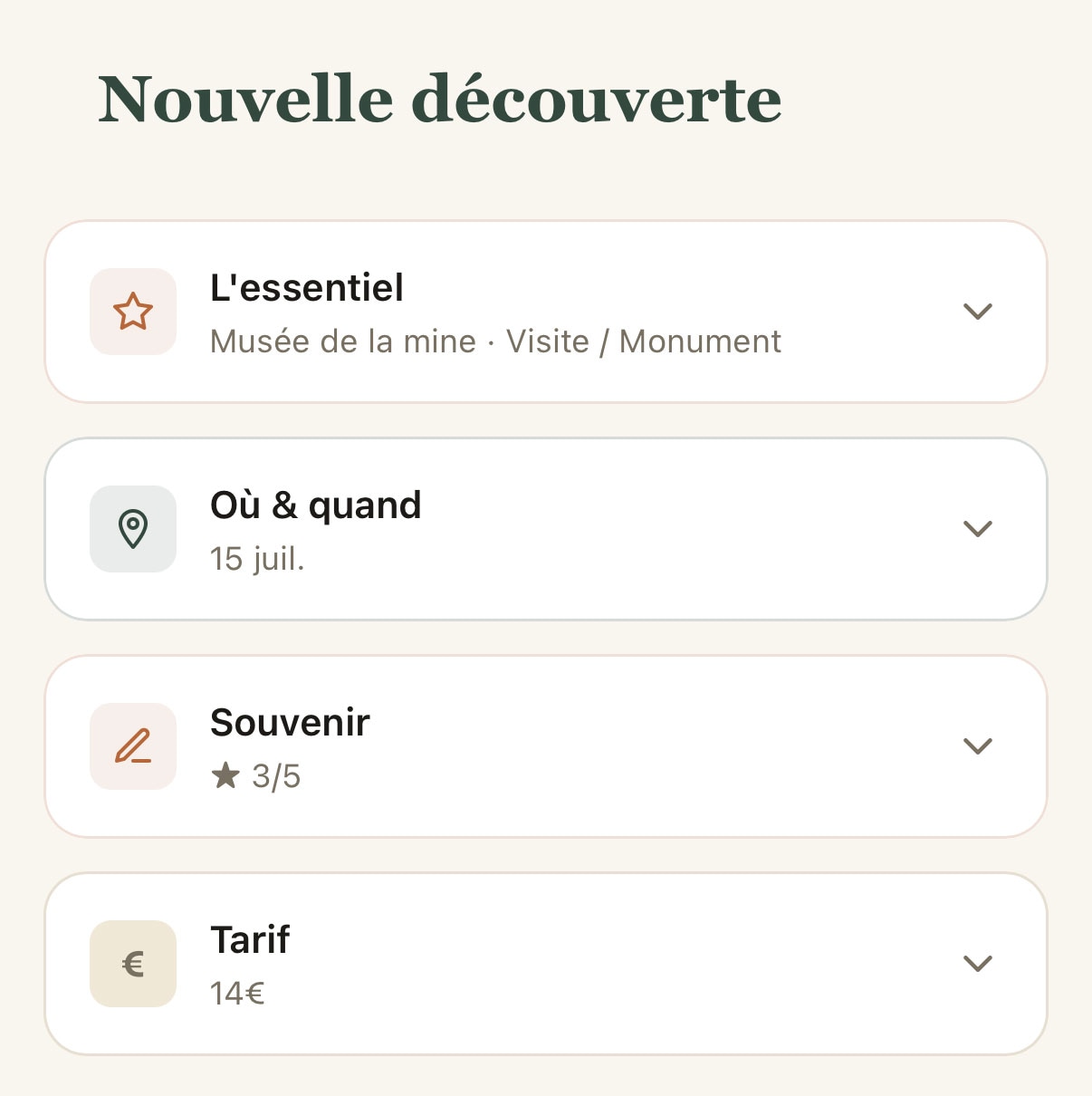 Ajouter une découverte pendant le voyage
